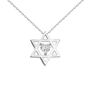 ANYCO Necklace 925 Silver Star With Heart Pendant Gift Jewelry for Women