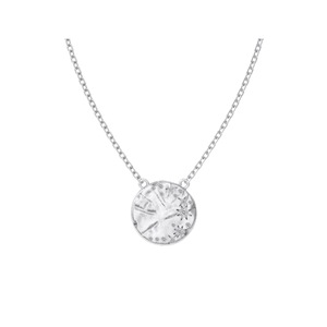 ANYCO Necklace 925 Silver Starburst Disc Pendant with Zircon 5A Gift Jewelry