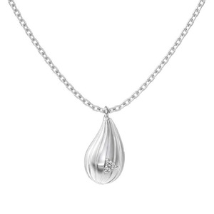 ANYCO Necklace 925 Silver Teardrop Pendant with Zircon 5A Gift Jewelry for Women