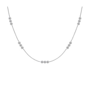 ANYCO Necklace 925 Silver Trio Sparkling Moissanite with Zircon 5A Gift Jewelry