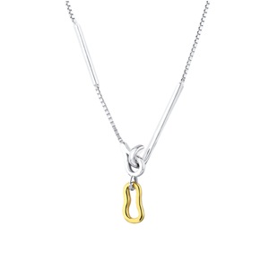ANYCO Necklace 925 Silver Two Tone Abstract Pendant Gift Jewelry