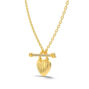 ANYCO Necklace Gold Plated 925 Silver Knot Heart Shape Pendant with Zircon 5A Gift Jewelry for Women