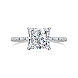 ANYCO Ring 18K Gold Plated Engagement Wedding Stacking Clear White CZ 8A 3ct Ring Diamond 925 Sterling Silver Baguette Rings Jewelry Women