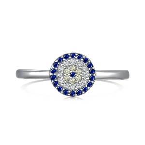 ANYCO Ring 925 Sterling Silver Band Blue Eyes Design Blue Eyes CZ 5A Jewelry Gift Rings Plata 925 Joyas De Anillo For Women