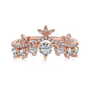 ANYCO Ring CZ 5A Diamond Jewelry S925 Sterling Silver Ring Gold Plated Rose Gold Irregular Rings For Women