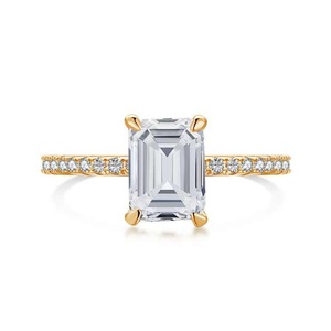 ANYCO Ring Gold Jewelry Square White Cubic Zirconia Ring Stones 925 Sterling Silver Jewelry Women Diamond Rings