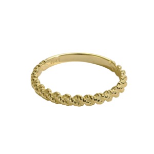 ANYCO Ring Minimalist Design Jewelry S925 Sterling Silver 18K Gold Plated Twisted Beaded Jewellery Rings for Women