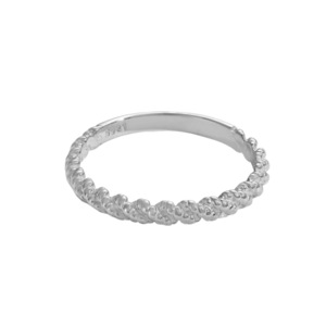 ANYCO Ring Minimalist Design Jewelry S925 Sterling Silver Rhodium Plated Twisted Beaded Jewellery Rings for Women