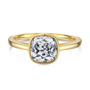 ANYCO Ring Oval Cut Diamond CZ 5A Rings For Women S925 Sterling Silver Jewelry 18K Gold Plated Wedding Ring
