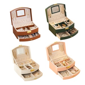 ANYHOUZ Jewelry Box Compact Multilayer Rings Necklaces Organizer