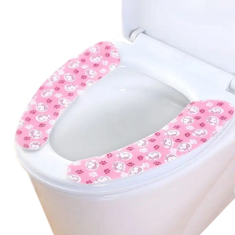 Buy Anyhouz Toilet Seat Cover Pink Puppy Pattern Washable Mat Bathroom