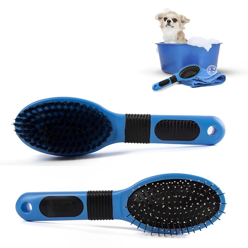 Buy AnyWags Pet Massage Blue Dual Brush Bath Gentle Grooming Comb