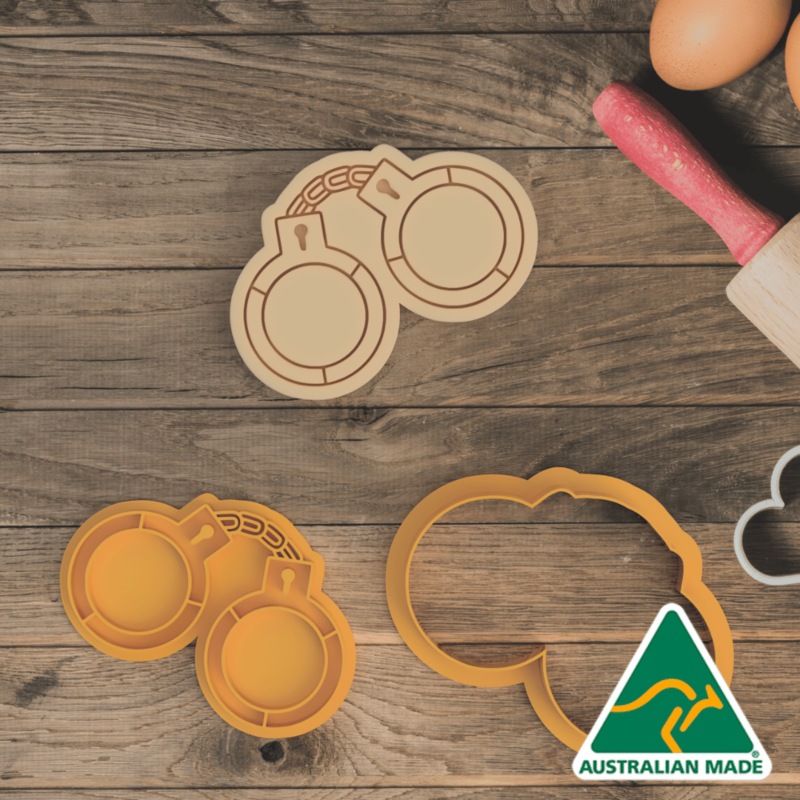 Buy Police Handcuffs Cookie Cutter and Embosser Stamp MyDeal