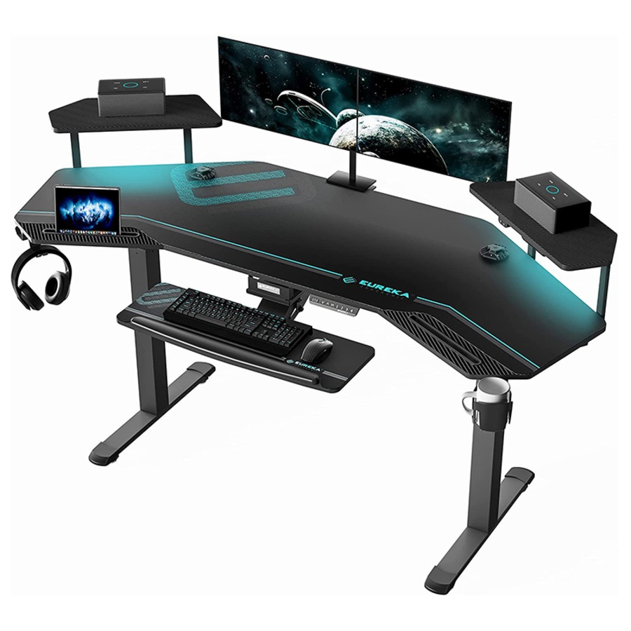 Eureka Ergonomic 72" Studio Electric Standing Desk With Keyboard Tray