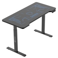 OneX GDE1400SH Electric Height Adjustable Tempered Glass RGB Gaming Desk Black