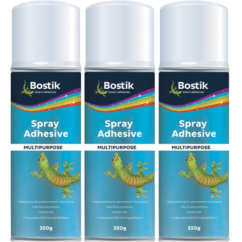 Buy 3x Bostik MultiPurpose Adhesive Glue Spray Can 350G MyDeal