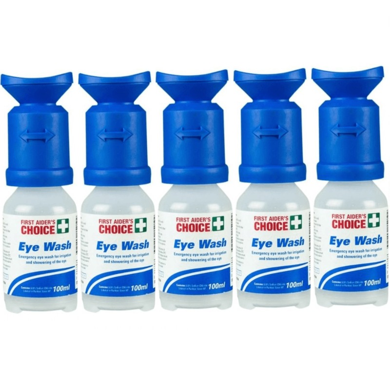 Buy 5 Pack First Aiders Choice Saline With Eye Cap 100mL Wash Bulk MyDeal