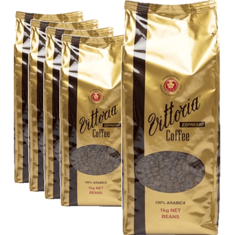 Buy 5 Pack Vittoria Coffee Espresso Gold Arabica Beans 1kg Bag MyDeal