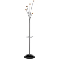Alba Festival Coat Rack Metallic Grey/Wood