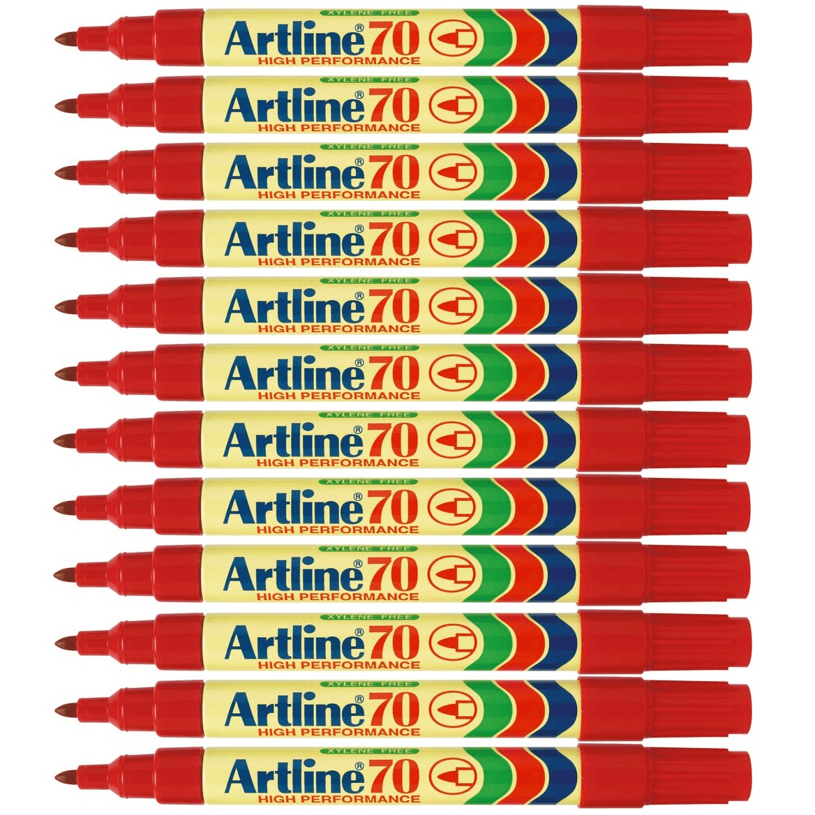 Buy Artline 70 Permanent Marker 1.5mm Bullet Tip Red Box 12 - MyDeal