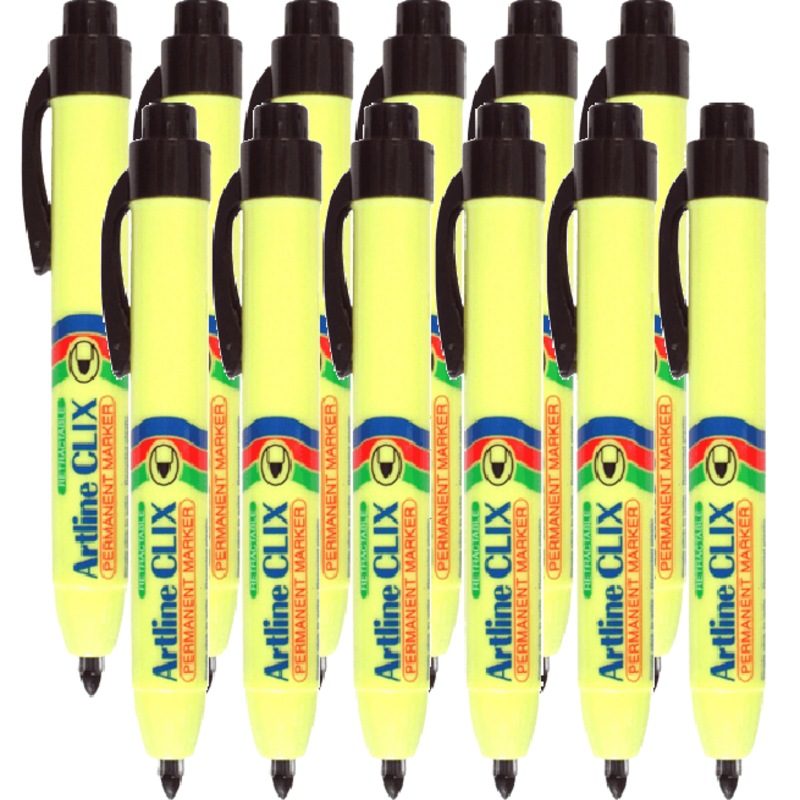 Buy Artline 73 Clix Retractable Permanent Marker Pen 1.5mm Bullet Black