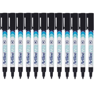 Artline 770 Freezer Bag Marker 1.0mm Bullet Black Box 12
