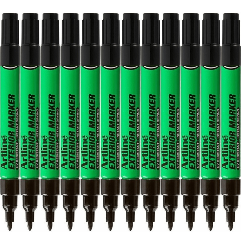Buy Artline Exterior Outdoor Permanent Marker UV Resistant Black Box 12