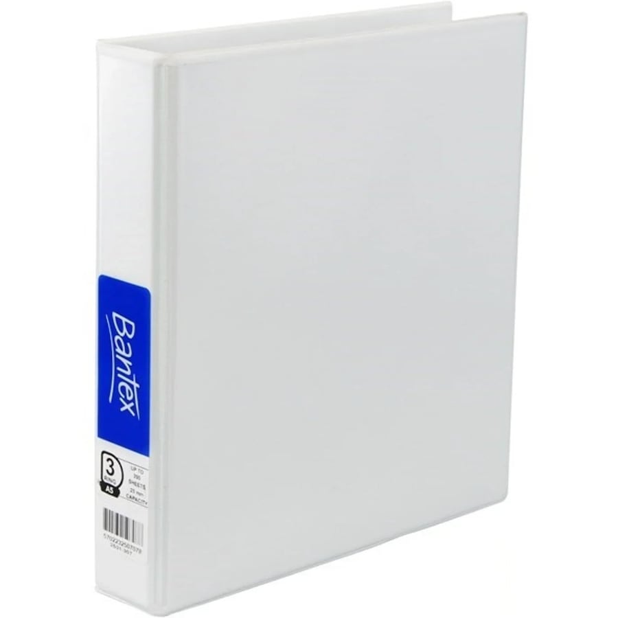 Bantex Insert Ring Binder Folders 3D 25mm A5 White 25 Pack Box