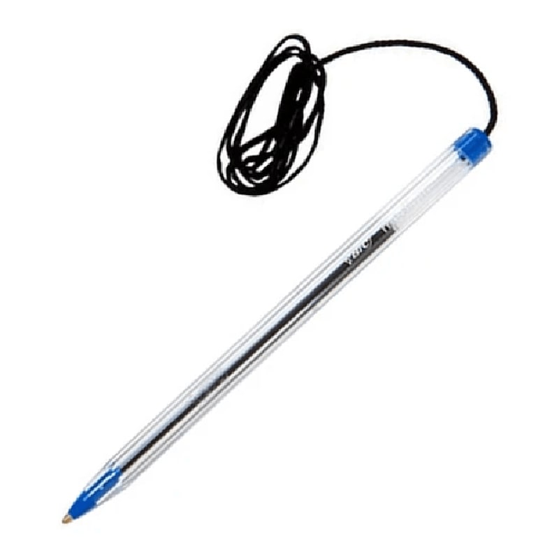 Buy Bic Cristal Ball Point Pen Corded String Blue Pack 12 10217 - MyDeal