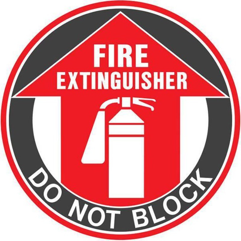 Buy Brady Safety Floor Marker 'Fire Extinguisher Do Not Block' Sign ...