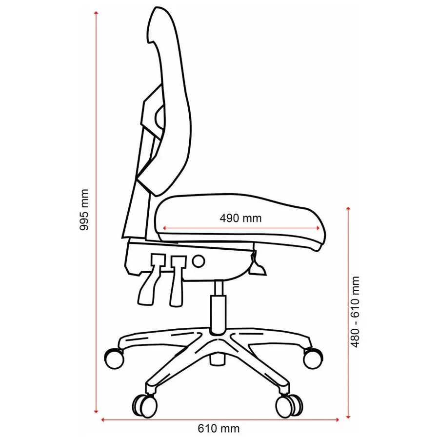 Buro Metro Ergonomic Office Chair Seat Slide Nylon Base Black