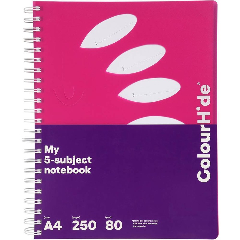 Buy Colourhide My 5Subject Notebook 250 Page A4 Pink MyDeal