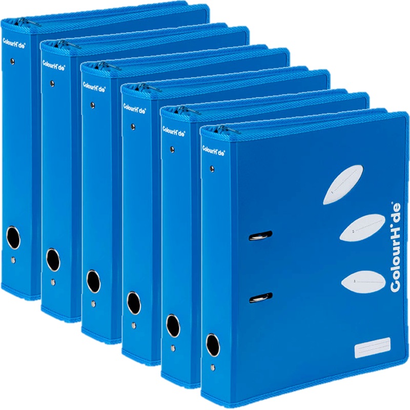 Buy Colourhide Zipper Lever Arch File Folder 70mm A4 Blue 6 Pack MyDeal