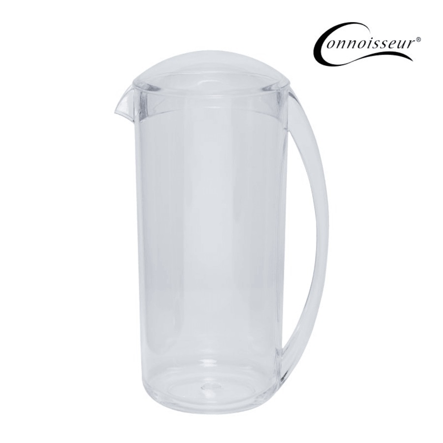 Connoisseur Water Jug Flask Plastic With Lid 2L Clear Transparent 6 Pack