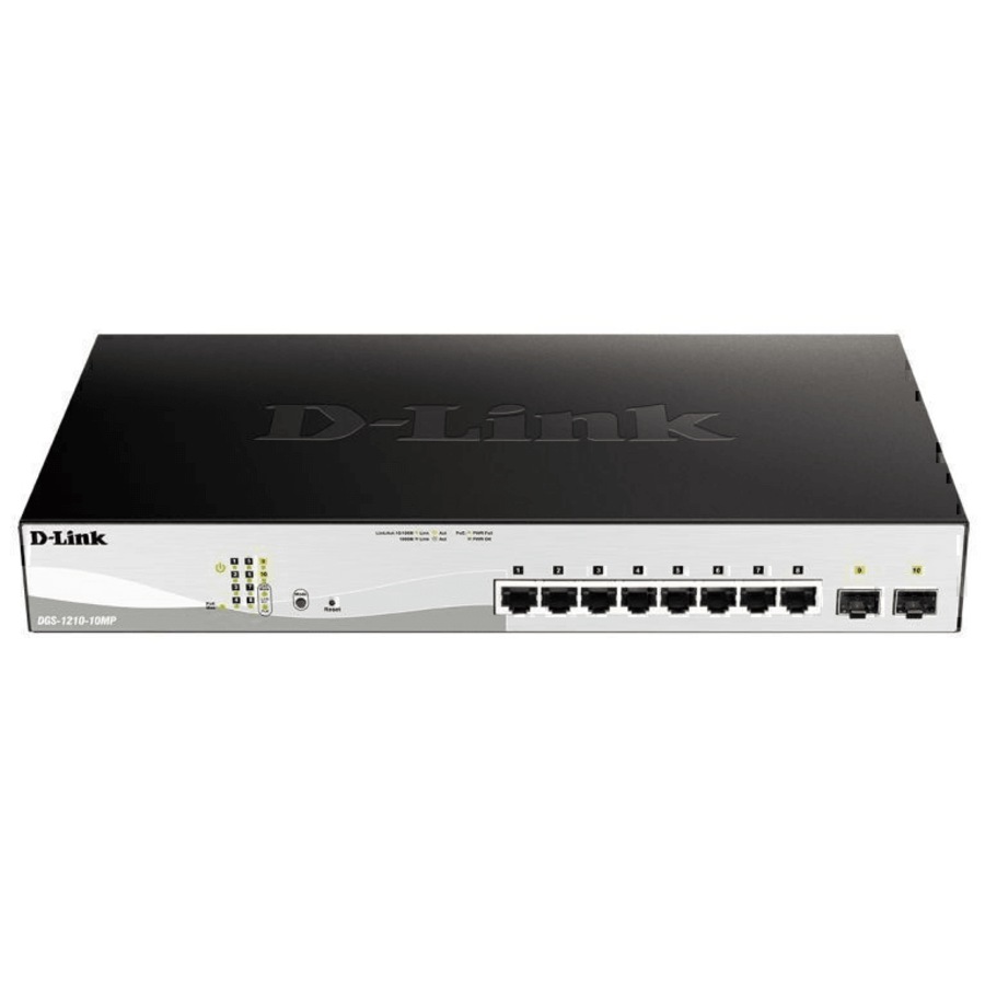 D-Link 10-Port Gigabit Smart Managed 130W PoE Switch with 8 PoE Ports