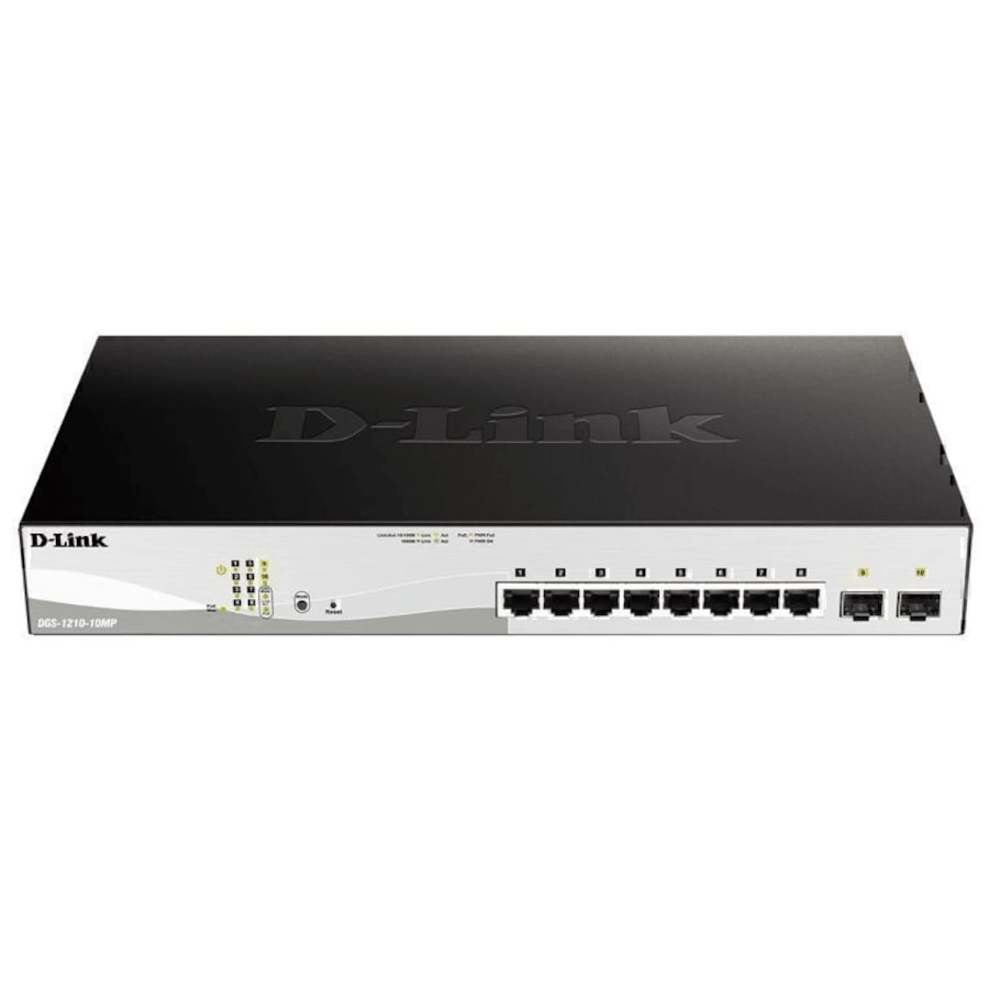 D-Link 10-Port Gigabit Smart Managed 130W PoE Switch with 8 PoE Ports