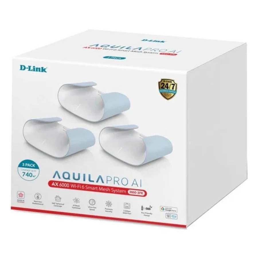 D-Link AX6000 Wi-Fi 6 Smart Mesh System Router Internet 3 Pack