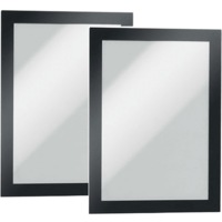 Durable Duraframe Sign Holder Adhesive Back A5 Black Pack 2
