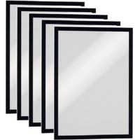 Durable Duraframe Sign Holder Magnetic A3 Black Pack 5