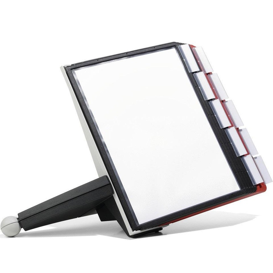 Durable Sherpa Display System 10 Panel Desk Unit A4 Black/Red