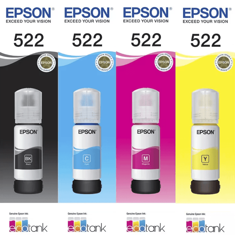 Buy Epson 522 Ink Bottle Set Cartridge Refill Blackcyanmagentayellow Ecotank Genuine Original 8101