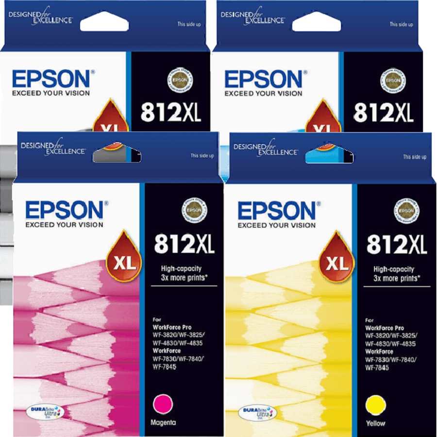 Epson 812XL Set Ink Cartridge High Yield Black/Cyan/Magenta/Yellow Genuine Original