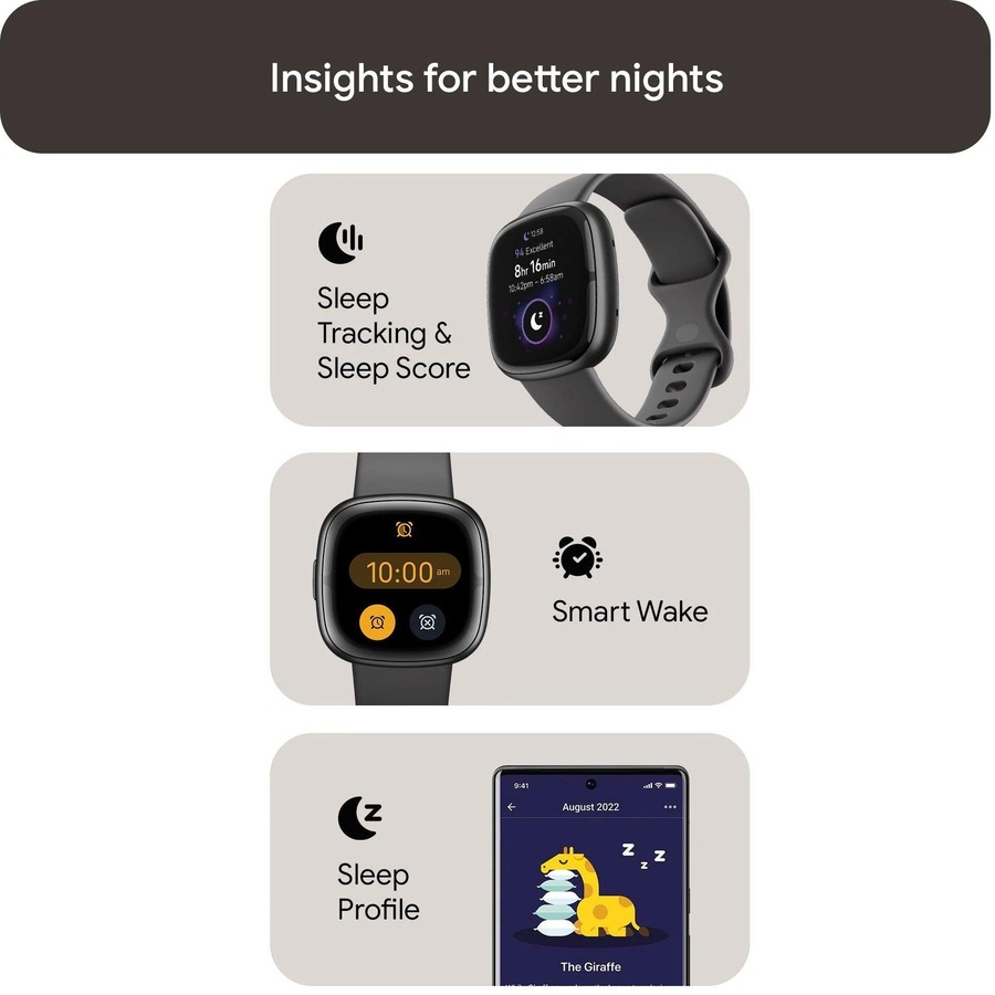 Fitbit Sense 2 Health and Fitness Smartwatch GPS Compatible with Android and iOS Graphite