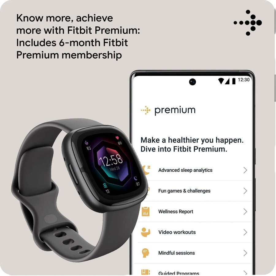 Fitbit Sense 2 Health and Fitness Smartwatch GPS Compatible with Android and iOS Graphite