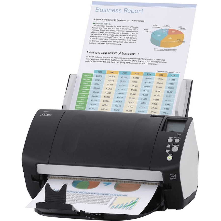 Fujitsu FI-7160 A4 Document Scanner Duplex 60ppm 80Sht Office Home