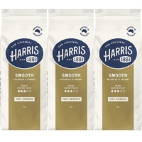 Harris Coffee Beans Smooth Medium Roast 100% Arabica 1kg 3 Pack Bulk