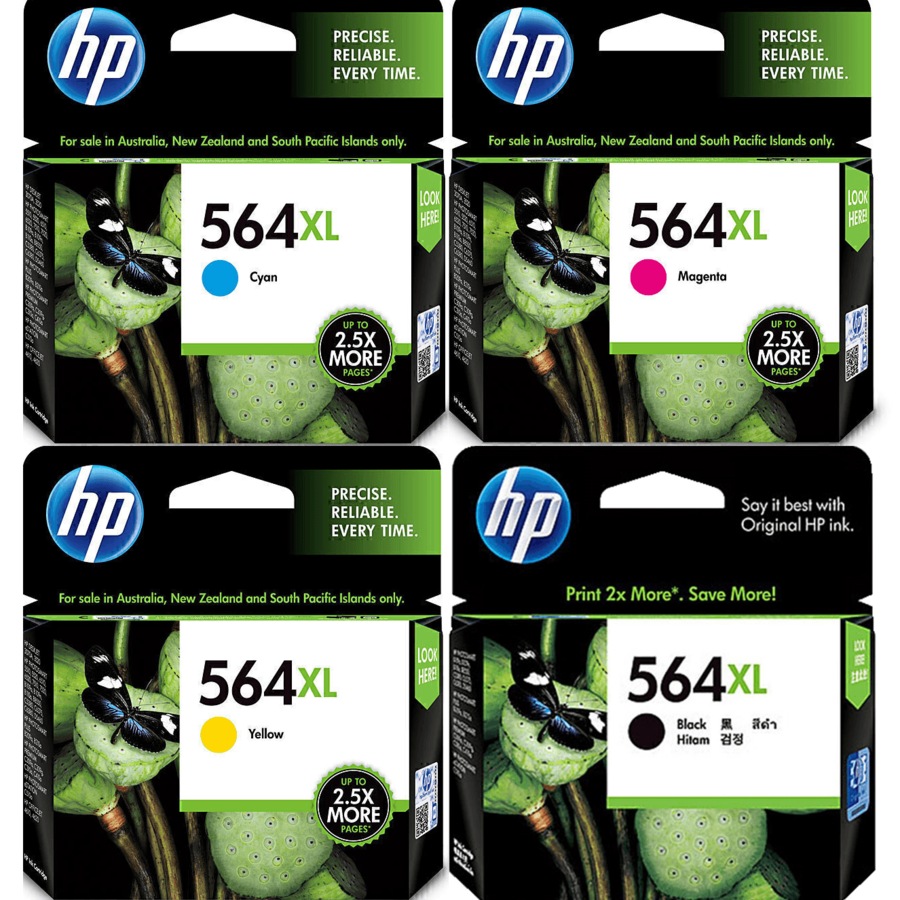 HP 564XL High Yield Printer Ink Cartridges Black/Cyan/Magenta/Yellow Set Pack