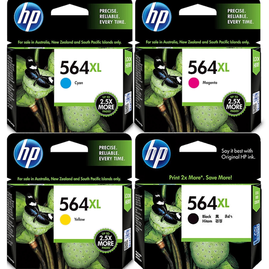 HP 564XL High Yield Printer Ink Cartridges Black/Cyan/Magenta/Yellow Set Pack