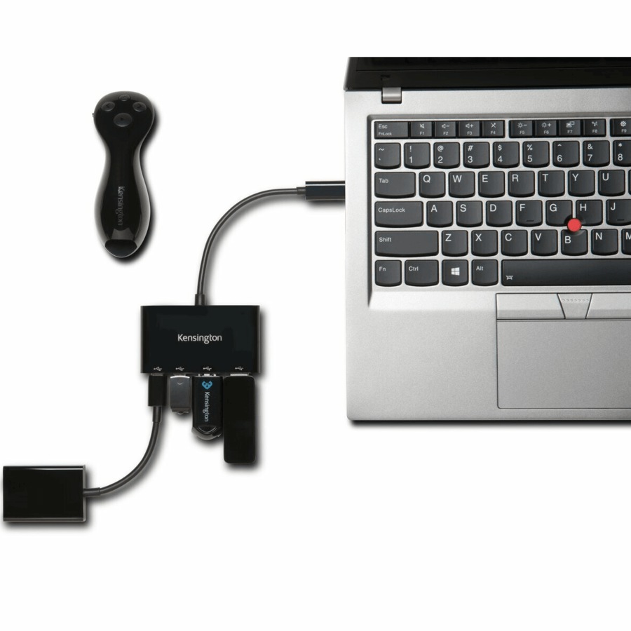 Kensington CH1000 USB-C 4 Port USB Hub Adapter Extender