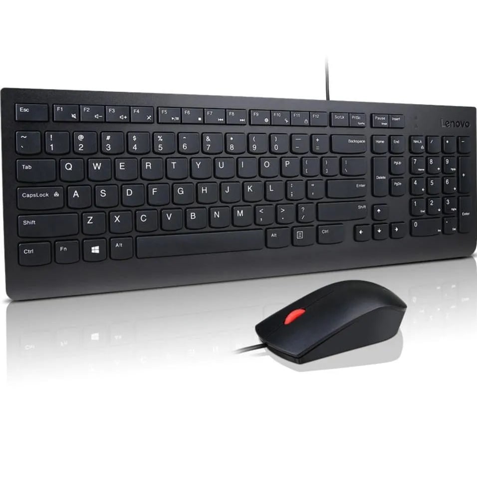 Buy Lenovo Essential Wired Keyboard & Mouse Hotkey Height Adjustable ...